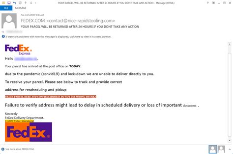 report phishing email to fedex.